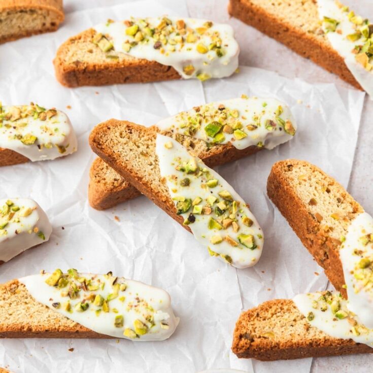 Image for Pistachio White Chocolate Biscotti Recipe ~ Barley & Sage