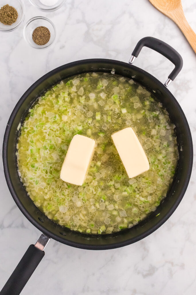 Italian-Sausage-Stuffing-add-butter-to-celery
