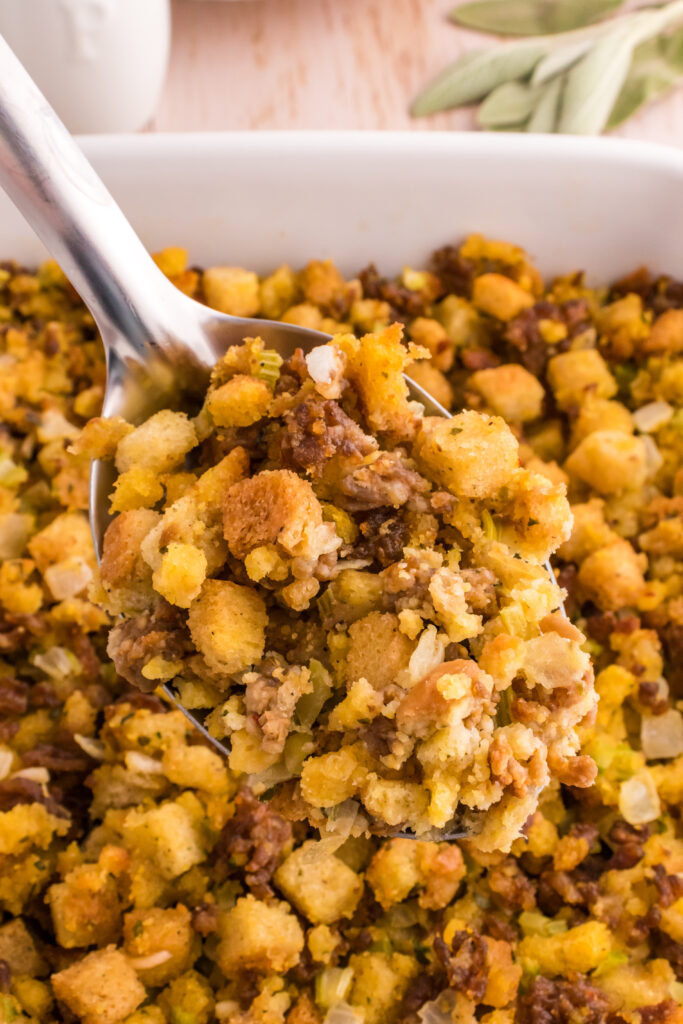  Italian-Sausage-Stuffing-on-large-serving-spoon