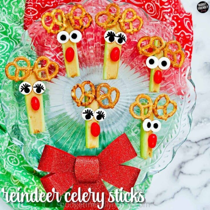 Image for Celery and Peanut Butter Reindeer Snack for Kids
